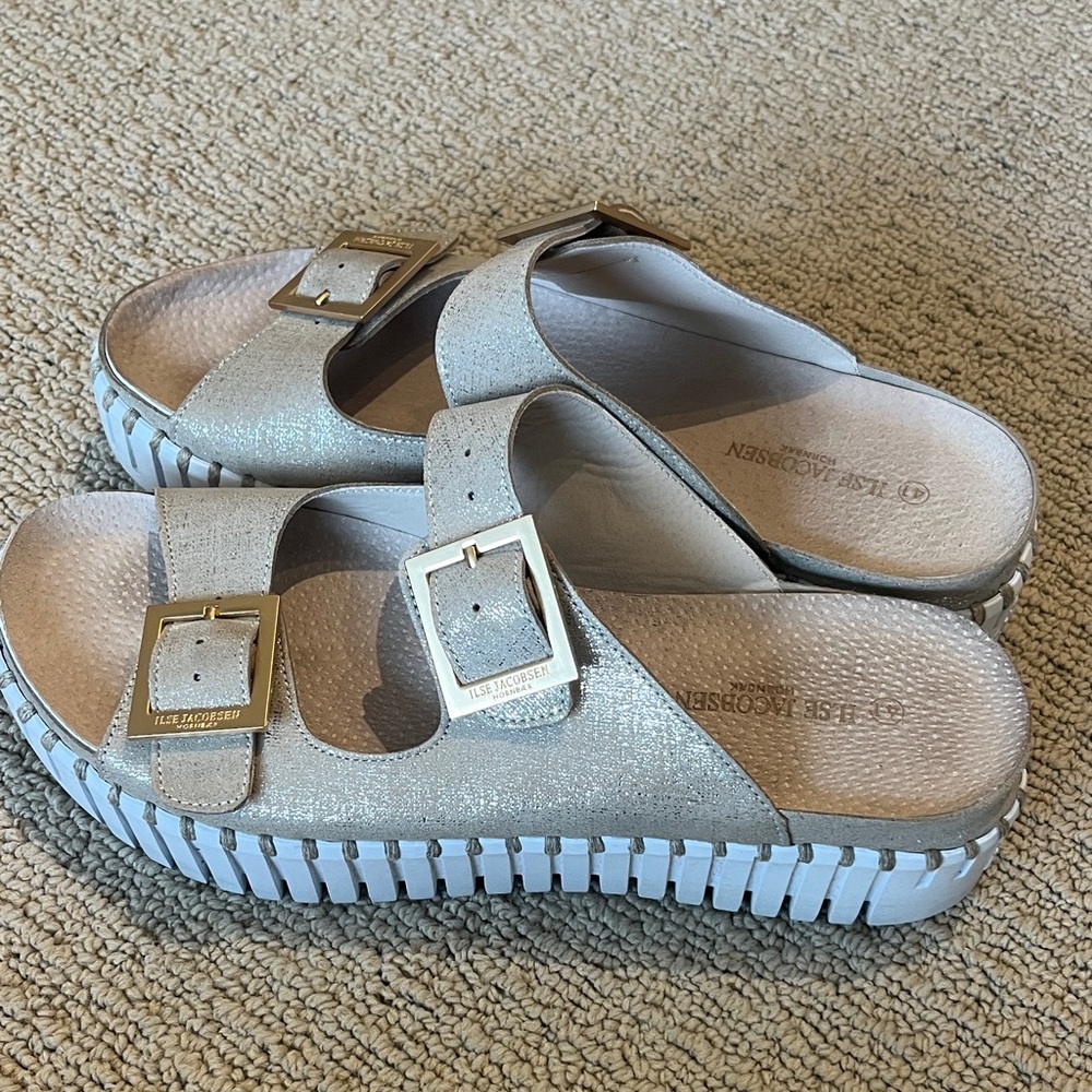Ilse Jacobson Hornbaek Platform Sandals with Buckles—Size 41 fits size 9-9.5